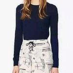 Tory Burch Skort Adrift Navy Ivory Mini Skirt Size 24 New w/Tag $195 Photo 0