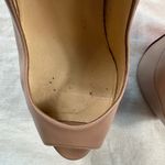 Christian Louboutin Peep Toe Platform Heels Nude Leather Stiletto Size 37.5 Photo 11