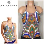 Trina Turk multi print tankini top. Size 6. New Photo 1