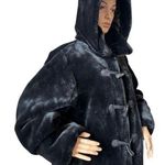 Dennis Basso Vintage 90s faux fur coat Toggle button & removable hood size large Photo 5