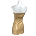 Princess Polly Beige Tan Faux Leather Vegan Bandeau Tube Sheath Mini Dress 2 Photo 1