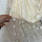 Nasty Gal New Size 14 Cream Dotted Long Sleeve Off Shoulder Cropped Blouse Photo 6