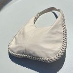 Antonio Melani Cream Leather Hobo Bag with Braided Trim Photo 3