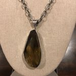 Sterling Silver Smokey Quartz Diamond Cut Open Link  Chain Photo 1