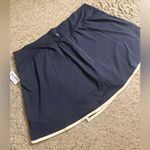Old Navy Blue White Trim High-Waisted PowerSoft Faux-Wrap Skort - size XL Photo 4