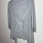 NEW Tribal Jeans Small Gray Linen Blend Open Front Waterfall Cardigan 3/4 Sleeve Photo 5