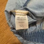 Elan  NTW Small Light Acid Wash Denim Short Sleeve Romper Elastic Waist Photo 6