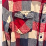 Vans  Plaid Flannel Shirt Long Sleeve Button Up Red Blue Cream Mens Large Y2K Photo 1