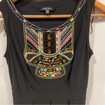 Adorable embroidered beaded tribal look little black mini dress coachella Pink Photo 3