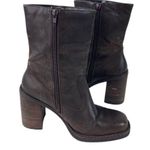 Skechers Vintage 90's Y2K Chonky Boots Womens 7.5 Brown Mid Calf Zip Square Toe Photo 4