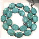 Sterling Silver VINTAGE Turquoise and Strung Necklace Photo 2