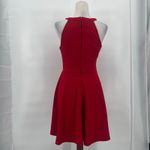 Honey and Rosie Halter Fit Flare Dress Sz M Holiday Bling Belt Valentines Cocktail Photo 5