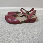 Spring Step L'Artiste Lizzie Mary Jane Wedge Clog Sandals EU 39 US 8.5 Red Photo 4