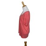 Faded Glory  Coral Pink T-shirt V-Neck Short Sleeve Salmon Size L Lg 12-14 Womens Photo 1