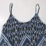 EXPRESS Boho Maxi Chiffon Tribal Bohemian Dress Long Sheer Blue Black Size XS Photo 5