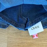 Cider  - Stretch Denim Low Rise Split Skort in Blue Photo 2