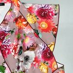 ZARA  Woman Size XL Floral Print Asymmetrical Hem Oriental Blouse Top Photo 5