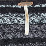 Free People  Black Blue Gray Striped Long Sleeve Fitted Mini Sweater Dress Size S Photo 2