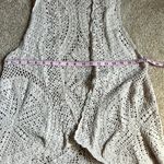 Joseph A  Hippie Boho Cream Crochet Open Front Vest.  Size Large Photo 3