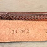 Vintage Y2K Tooled Leather Western Belt Heart Buckle Full Grain Cowhide 42 Photo 6