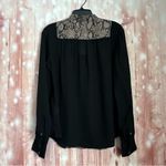 frame denim FRAME Black Colorblock Tan Snake Printed 100% Silk Blouse Button Front Size S Photo 8