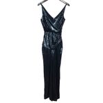 Dress the Population  Sam Sequin Jumpsuit Navy Night Sky Size XS Sleeveless Zip Photo 1