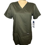 Cherokee  Medical Women’s Scrub Top V-Neck 3 Pockets Olive Branch Small WW620 New Photo 0
