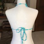 Victoria's Secret Victoria’s Secret halter Tie Swimsuit Top Turquoise Blue White Cirlces Small Photo 1
