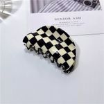 Boutique Y2K Aesthetic Checkerboard Geometric Acetate Hair Claw Photo 4