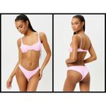 frankie's bikinis ๐๐ Anna Ribbed Top (M) + Shea Ribbed Bottom (S) Love Pink NWT Photo 2