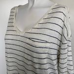Cynthia Rowley 100% linen ivory short sleeve V-neck pocket shirt/blouse Photo 2