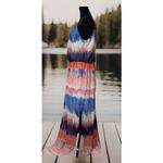 Bisou Bisou EUC‎  Michele Bohbot Womens Maxi Dress Spaghetti Strap Bohemian -12 Photo 4
