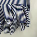 Lauren Ralph Lauren Skirt SZ 14 100% Silk Nautical Coastal Stripe Tiered Ruffle Blue Photo 7