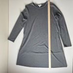 J Jill Pure Jill Luxe Tencel Knit Mini Dress Small Gray Long Sleeve Minimalist Photo 7
