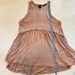 POL  Womens Taupe  Babydoll Tank Top Cream Crochet Lace Detail Size Medium Photo 9