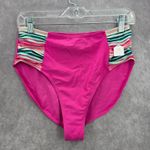 Matilda Jane  Pink Stripe Cheeky High Bikini Bottom Swimwear Medium Photo 0
