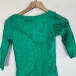 Vintage JPG Jean Paul Gaultier Soleil Emerald Green Lace Mesh Midi Dress size XS Photo 8