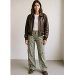 Boston Proper Y2K 90s Kim Possible Army Green Baggy Utility Cargo Pants Size 2 Photo 12