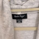 Charlie Paige Open Front Tunic Cardigan with Removeable Collar in Light Grey Photo 1