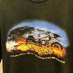 Harley Davidson Vintage Y2K Black Las Vegas Eagle Graphic Flame Biker Tee 2XL Photo 1