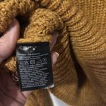 H&M Divided XL Pullover Cowl Neck Zip Long Sleeve Crop Chunky Knit Brown Neutral Tan Photo 6