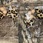 2 Leopard Print Baseball Mom Car Charm Brown Photo 0