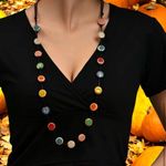 Boho Flat Bead Necklace Female Retro Ethnic Style Niche Stylish Sweater Necklace Photo 5