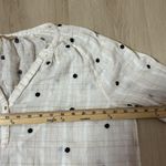 Farmers Market Women XL Ivory Embroidered Checkered Button Up Long Sleeve Blouse Photo 4