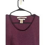 Max Studio Maroon Long Sleeve Scoop Neck Merino Wool Knit Sweater Women Sz L Photo 2