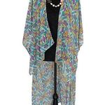 Palm Beach Geometric Boutique Print Kimono Sheer top throw over shrug wrap style Black Size undefined Photo 0