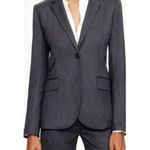J.Crew Super 120s Pinstripe Blazer Coat LongSleeve Single Breasted 6 Grey Blue Photo 11