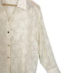 ZARA Mixed Velvet Semi Sheer Shirt Size Medium Photo 4