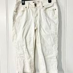 Levi's  Capris Jeans Women Size 12 Ivory Cotton Button Front 5 Pocket Mid Rise Photo 0
