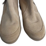 Maiden lane leather suede beige side zip up wedge ankle boots size 8.5 ladies Photo 3
